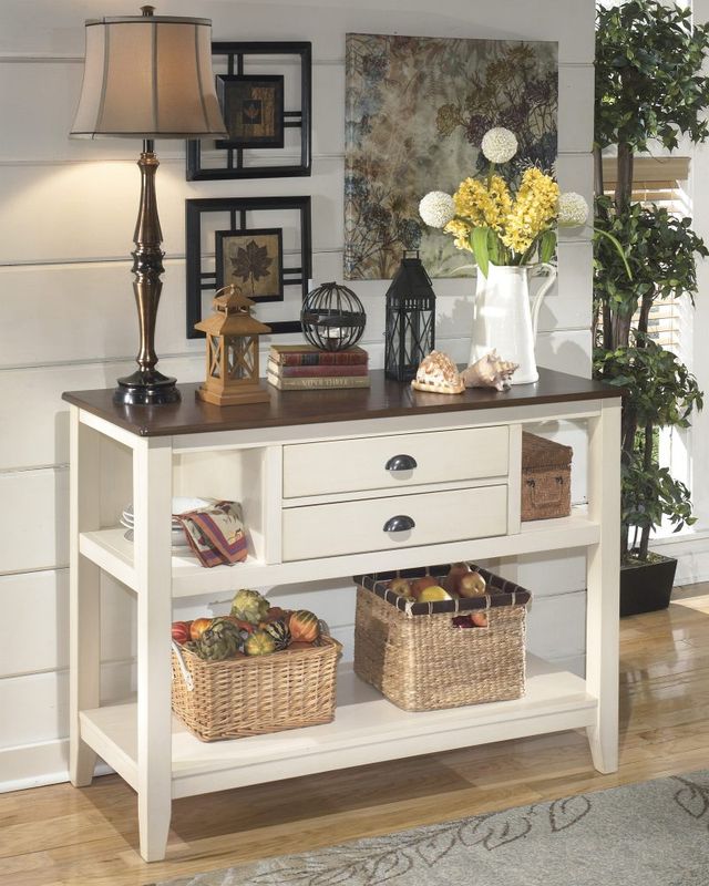 Brown/Cottage White Dining Server - FLAWED-3