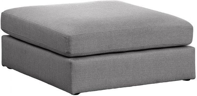 Meridian Furniture Beckham Grey Linen Textured Fabric Ottoman-0