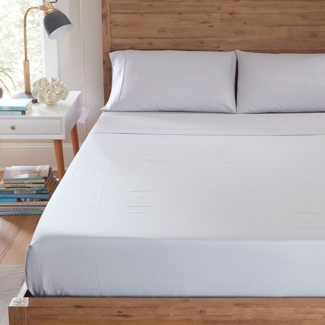 GhostBed® GhostSheets Premium Supima Cotton and Tencel Luxury Soft Grey Twin Sheet Set-4