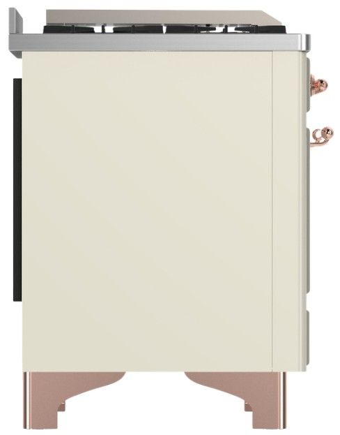 Ilve® Majestic III 48" Antiqued White Pro Style Dual Fuel Natural Gas Range with Triple Glass Door and Copper Trim-3