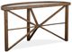Magnussen Home® Kirkpatrick Weathered Walnut Demilune Sofa Table with Glass Insert Top -0