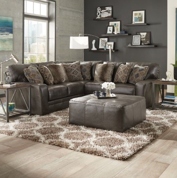 Jackson Furniture Denali Steel 51" Leather Cocktail Ottoman-1