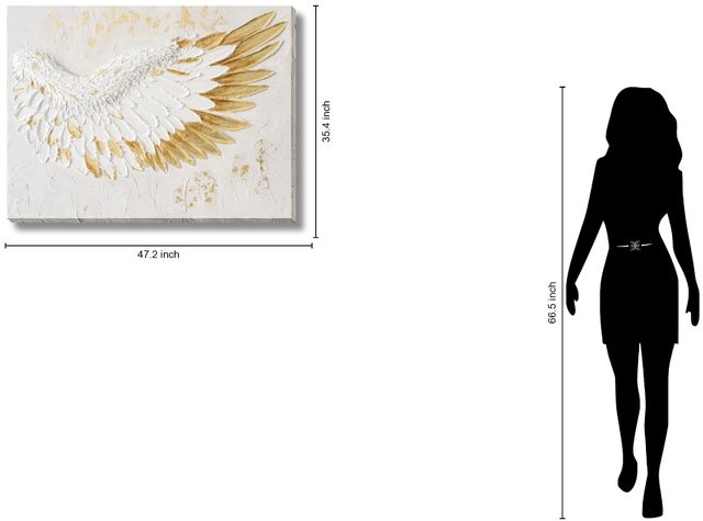 Classy Living Timeless Gilded Ascension Textured Wing Wall Art-2