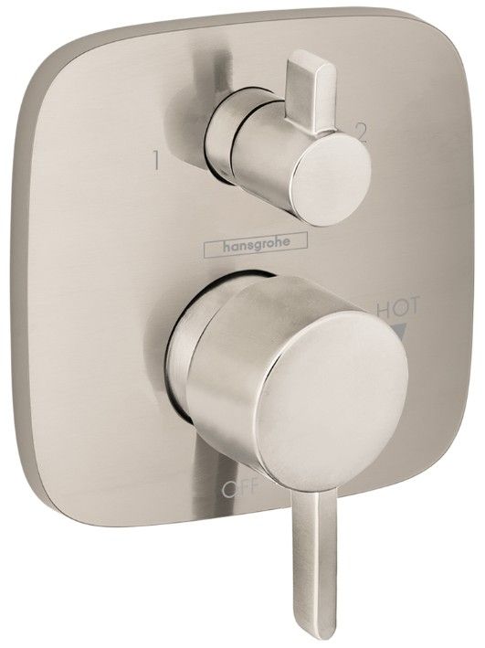 Hansgrohe Ecostat Brushed Nickel Pressure Balance Trim S with Diverter-0