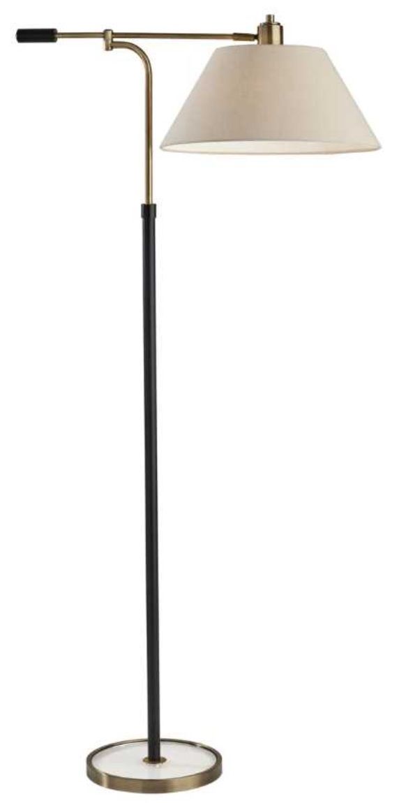 Adesso® Bryson Antique Brass Swing-Arm Floor Lamp-0