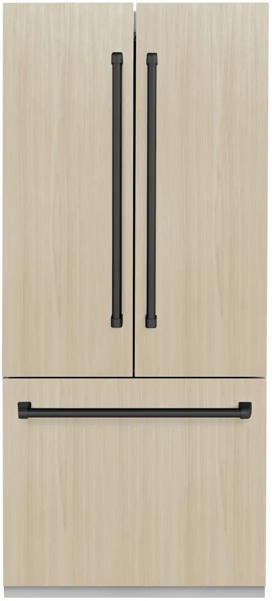 ZLINE Autograph Edition 36" 19.6 Cu. Ft. Panel Ready Built In Counter Depth French Door Refrigerator with Matte Black Accents-0