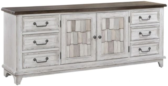 Liberty Furniture River Place Riverstone White/Tobacco Entertainment Console-0
