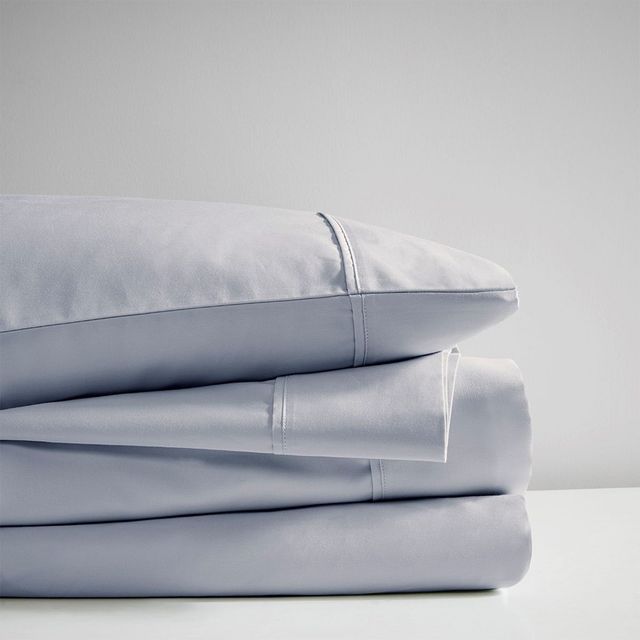 Olliix by Beautyrest Blue Full 600 Thread Count Cooling Cotton Rich Sheet Set-2