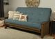 Kodiak Furniture Washington Linen Aqua/Rustic Walnut Queen Futon with Mattress-3