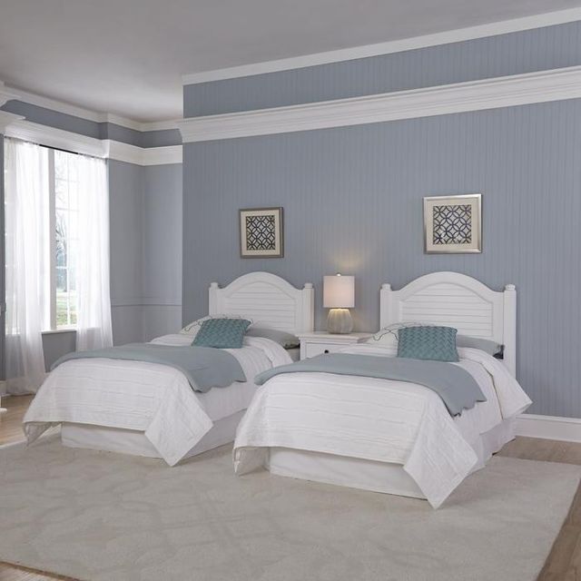 homestyles® Bermuda Off-White Two Twin Headboards and Nightstand-3