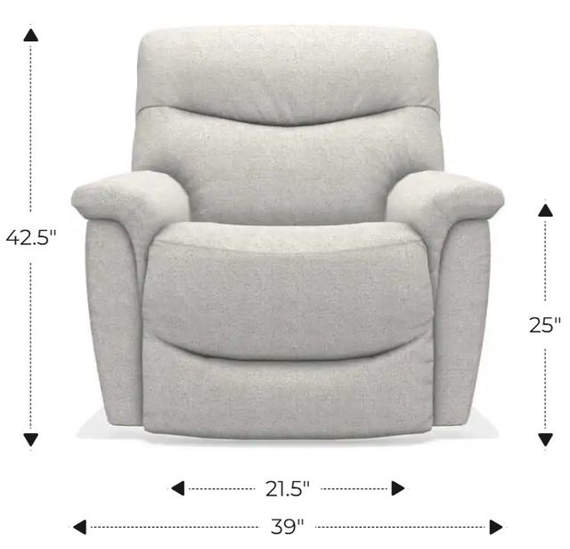 La-Z-Boy® James Charcoal Power Rocking Recliner with Headrest and Lumbar-3