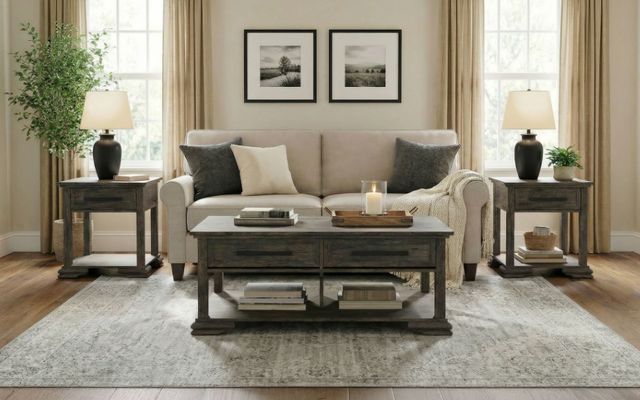 Elements International Park Ridge 3-Piece Charcoal Occasional Table Set-1