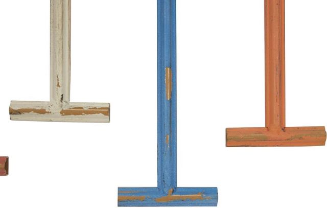 Deco Marche Multi Colored Paddle Distressed Oar Shaped 8-Hanger Wall Hook-1