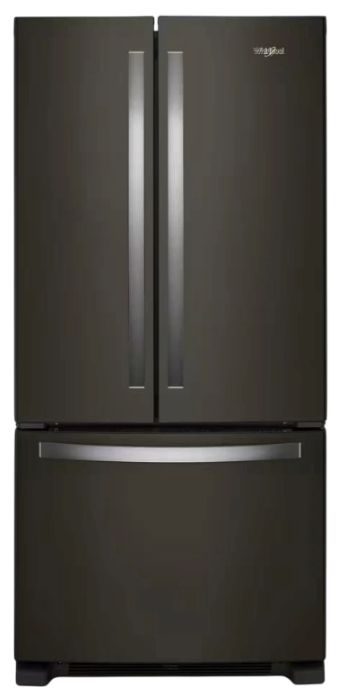 Whirlpool® 33" 22.1 Cu. Ft. Fingerprint Resistant Black Stainless Steel Freestanding French Door Refrigerator-0
