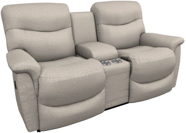 La-Z-Boy® James Muslin Power Reclining Loveseat with Console and Headrest-0