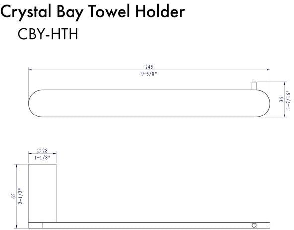 ZLINE Crystal Bay Brushed Nickel Single Towel Bar-1