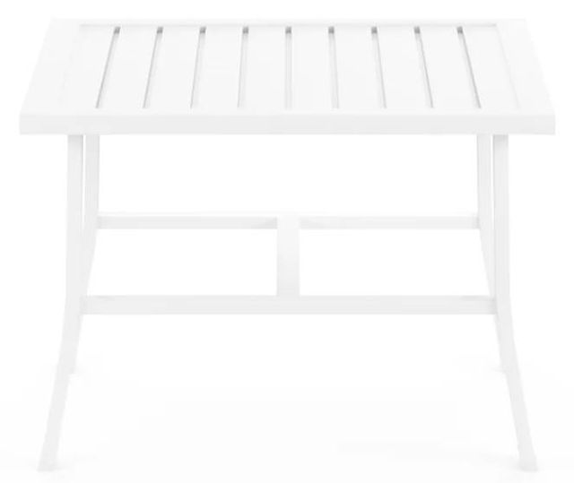 Sunset West Bristol Satin White Aluminum Outdoor End Table-1