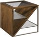 Hammary® Editor Cognac Rectangular End Table with Glass Top and Gray Frame-0