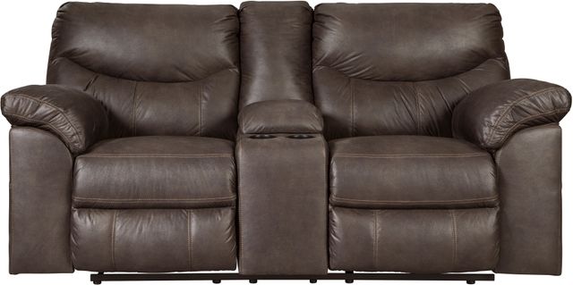 Signature Design by Ashley® Boxberg Teak Power Double Reclining Loveseat with Console-1