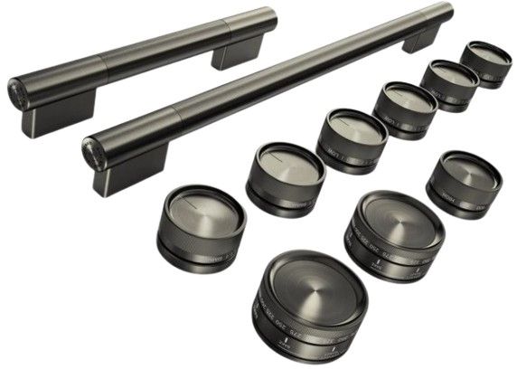 KitchenAid® 48" Black Ore Commercial-Style Gas Range Handle and Knob Kit-0