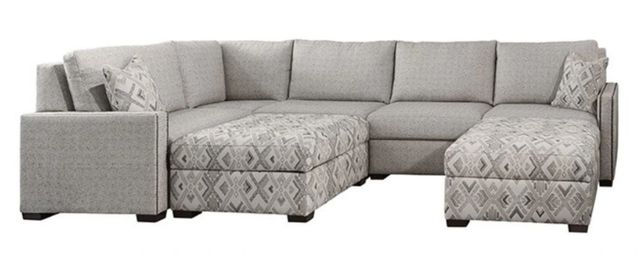 Marshfield Furniture James Gray Square Storage Ottoman-1