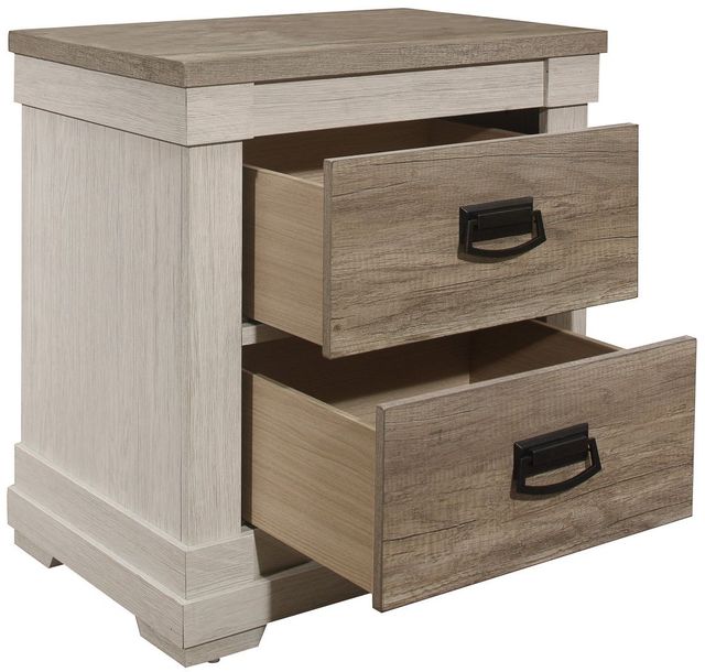 Mazin Furniture Arcadia White & Weathreed Gray Nightstand-2