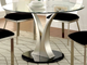 Furniture of America® Valo Glass top Round Dining Table with Silver/Black Base -2