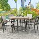 Furniture of America® Lyon Brown/Natural Wooden Outdoor Game Table with Black Base-4