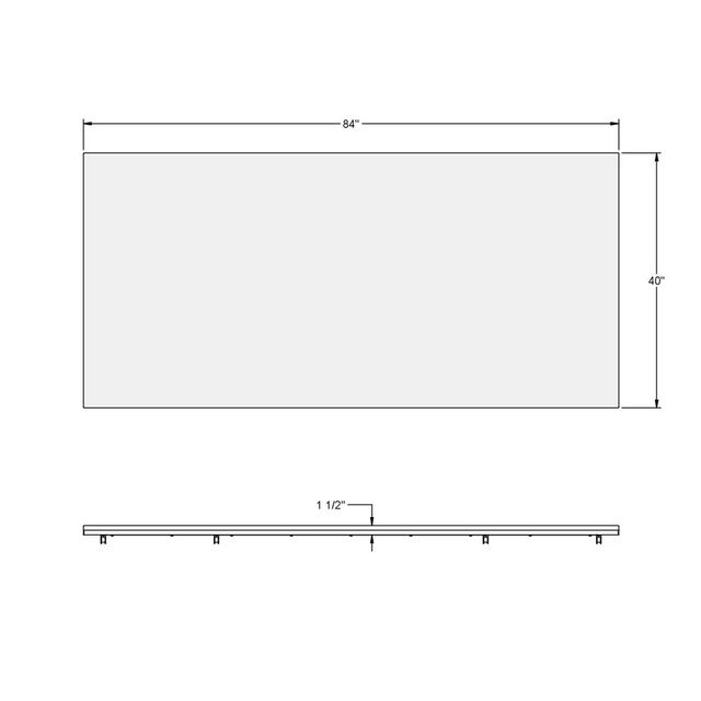 Amisco Customizable Asterisk Walnut  83.5" Rectangular Table with Metal Stand-2