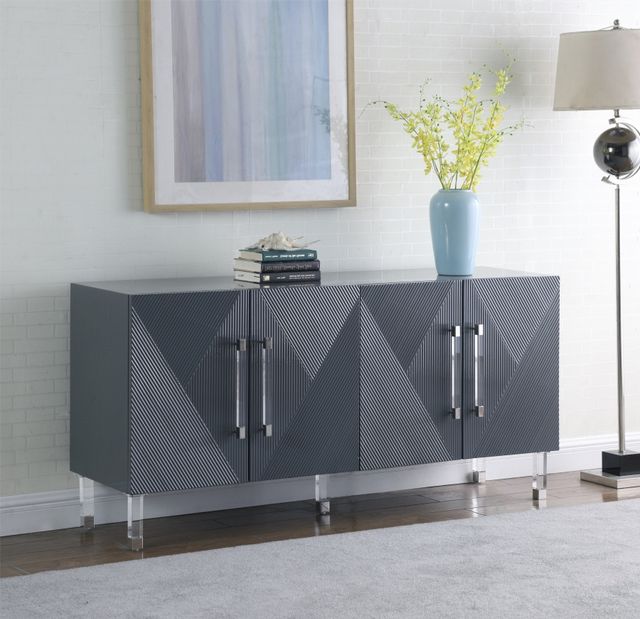 Meridian Furniture Anastasia Grey Lacquer Sideboard and Buffet-2