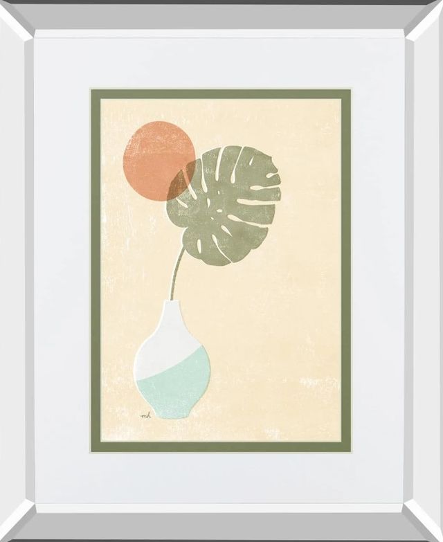 Classy Art Sun Palm I Mint By Moira Hershey Mirror Framed Wall Art-1
