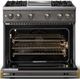 Viking® 5 Series 36" Damascus Gray Pro Style Gas (LP) Range with Brushed Brass Trim-1