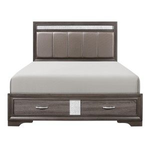Homelegance® Luster Gray 5-Piece Queen Storage Platform Bedroom Set-1