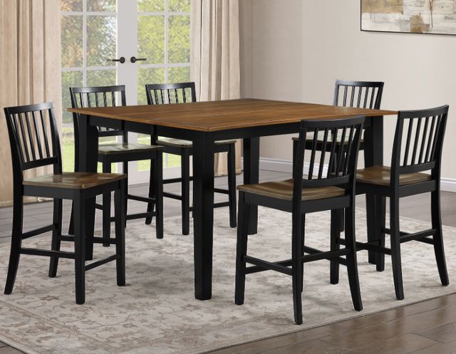 Steve Silver Co. Joplin 7-Piece Ebony/Walnut Counter Table Set-1