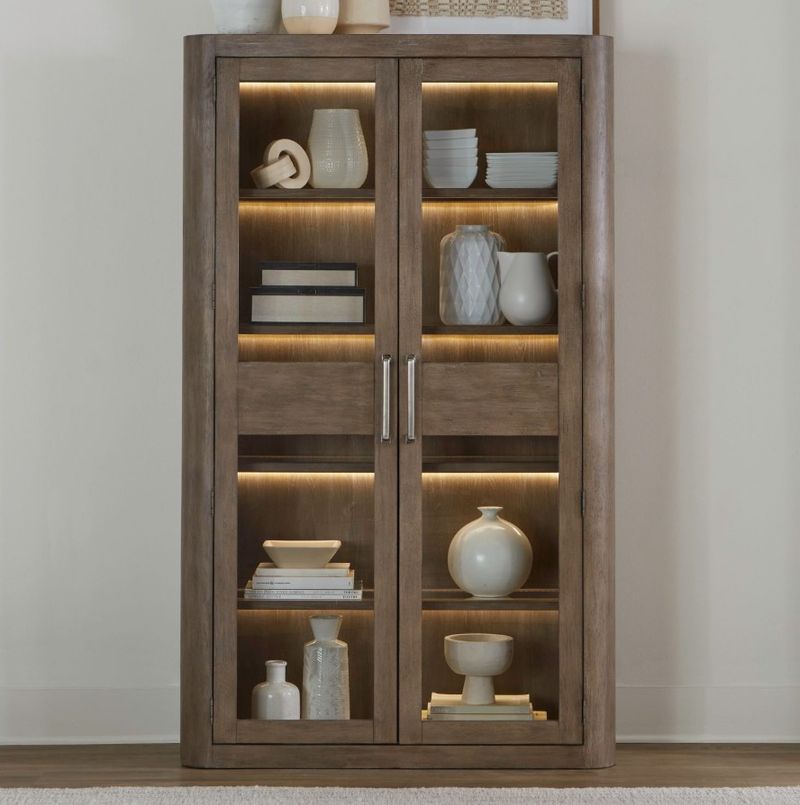 Liberty Furniture South Bend Burnished Clay Bunching Display Cabinet