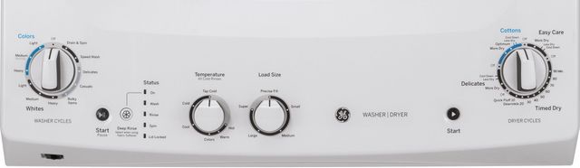GE® Unitized Spacemaker® 3.8 Cu. Ft. Washer, 5.9 Cu. Ft. White On White Electric Dryer-5