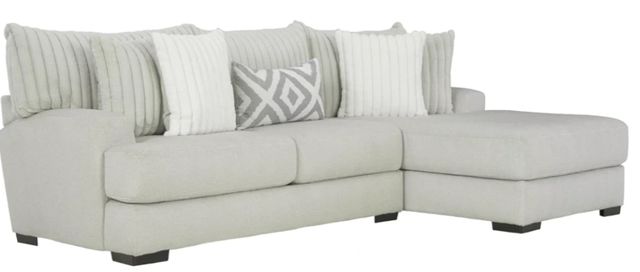 Albany Industries 2-Piece Tweed Silver Right-Arm Facing Chaise Sectional -0