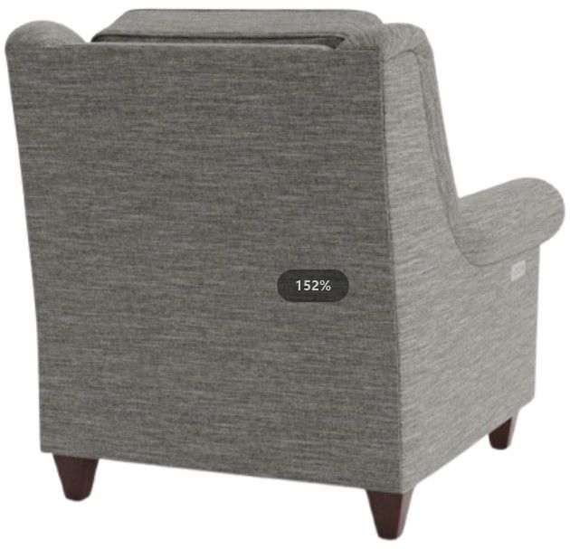 Bassett® Furniture Customizable Magnificent Motion Fabric Roll Arm Power Wall Recliner-3