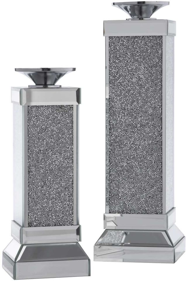 Signature Design by Ashley® Charline 2-Piece Silvertone Candle Holders-0