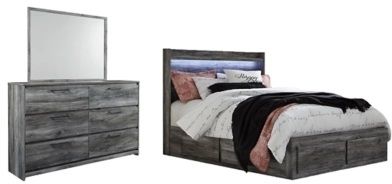 Signature Design by Ashley® Baystorm 3-Piece Gray Queen Panel Bed with Storage Set-0