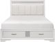 Homelegance® Luster White California King Upholstered Platform Storage Bed-2