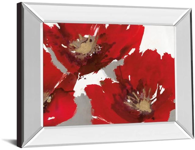 Classy Art Passion for Poppies Il by N. Barnes Mirror Framed Wall Art-1