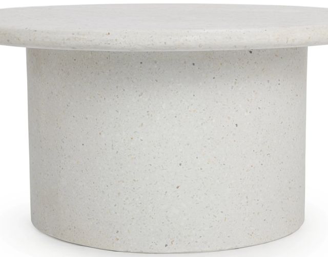 Classic Home Nysa White 40"W Concrete Outdoor End Table-3