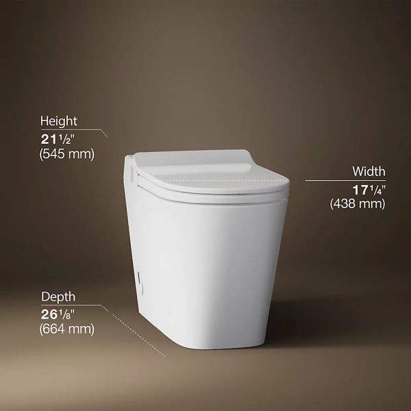 KOHLER® Leap™ White 1-Piece Elongated Smart Toilet, Dual-Flush-3