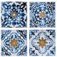 A & B Home 4-Piece Blue/Gold/White Wall Decor Accent Set-0