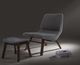 VIG Furniture Modrest Whitney Gray/Walnut Modern Accent Chair and Ottoman-3