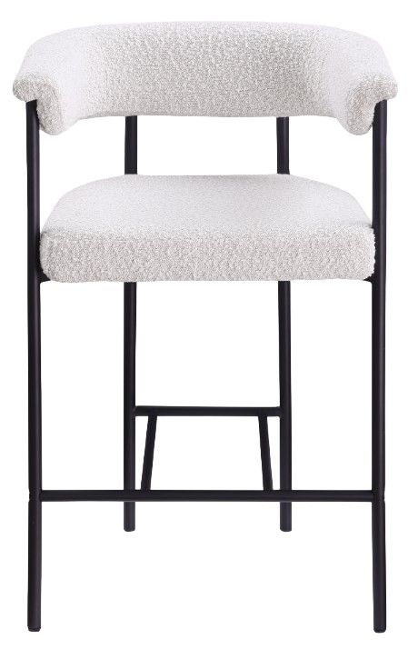Meridian Furniture Malin Cream/Matte Black Counter Stool-1
