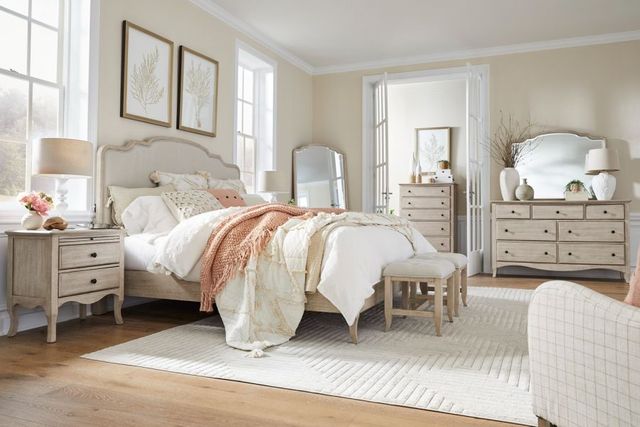 aspenhome® Provence Linen California King Upholstered Panel Bed-1