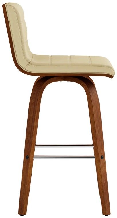 Armen Living Vienna 3-Piece Cream/Walnut Swivel Counter Stool Set-3