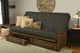 Kodiak Furniture Washington Linen Charcoal/Rustic Walnut Queen Storage Futon with Mattress-1